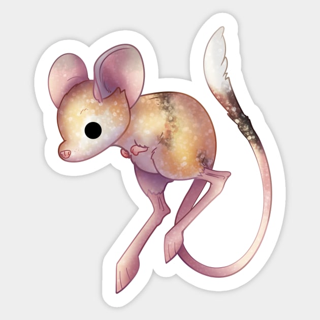 Cozy Jerboa Sticker by Phoenix Baldwin